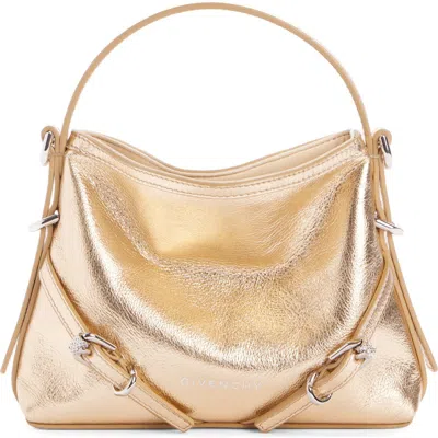GIVENCHY GIVENCHY NANO VOYOU METALLIC LEATHER TOP HANDLE BAG