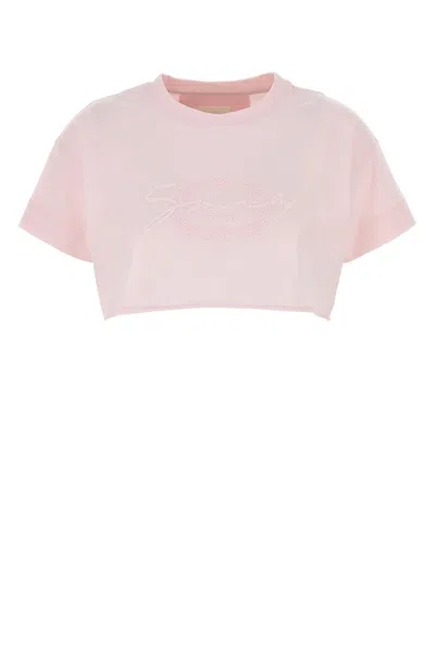 GIVENCHY PASTEL PINK COTTON CROP-TOP