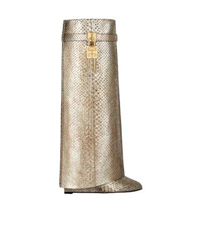 GIVENCHY SHARK LOCK BOOTS IN PYTHON WITH IRIDESCENT EFFECT