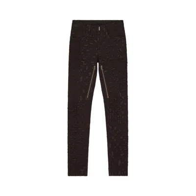 GIVENCHY GIVENCHY SLIM FIT DENIM TROUSERS WITH ZIPS 'DARK BROWN'