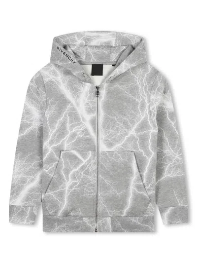 GIVENCHY STORM-PRINT ZIP-UP HOODIE
