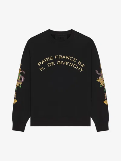 GIVENCHY SWEATSHIRT IN FLEECE WITH CHANDELIER AND SNAKE