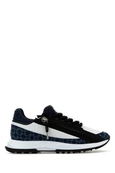 GIVENCHY TWO-TONE DENIM AND SYNTHETIC LEATHER SPECTRE SNEAKERS