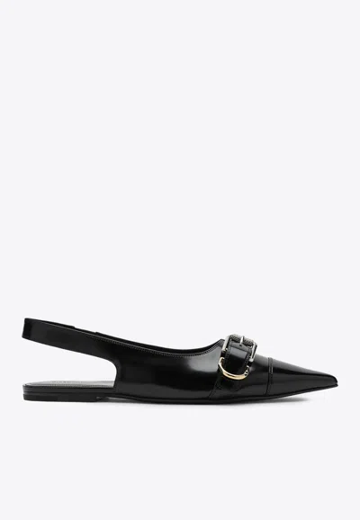 GIVENCHY VOYOU CALF LEATHER SLINGBACK FLATS