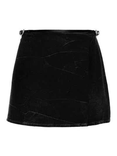GIVENCHY VOYOU DENIM MINI SKIRT