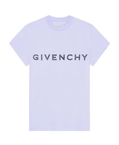 GIVENCHY SLIM FIT T-SHIRT IN COTTON WITH GIVENCHY RHINESTONES