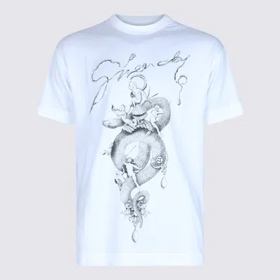 GIVENCHY WHITE AND GREY COTTON T-SHIRT