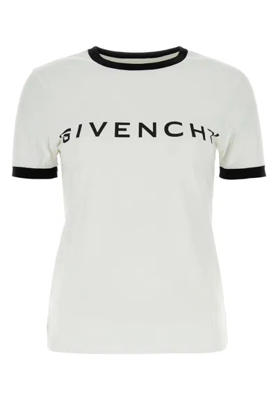 GIVENCHY WHITE STRETCH COTTON T-SHIRT