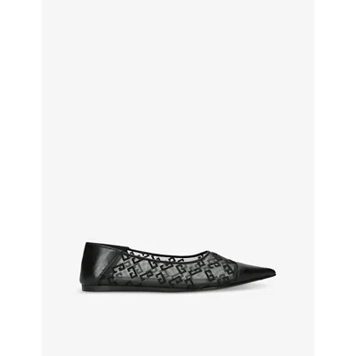 GIVENCHY WOMENS BLACK BALLERINA 4G MESH FLATS