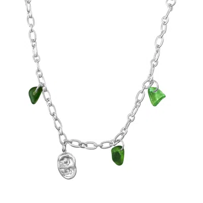 GLASSTYK I/S WOMEN'S ROCKY ANKLET GREEN SEA GLASS STEEL