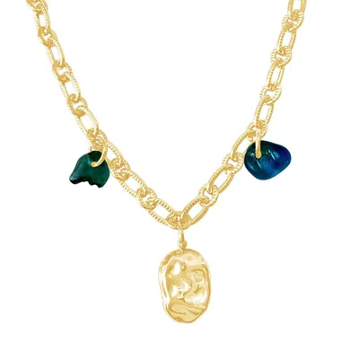 GLASSTYK I/S WOMEN'S ROCKY BRACELET BLUE SEA GLASS