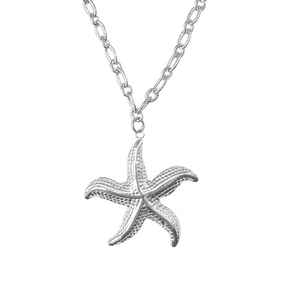 GLASSTYK I/S WOMEN'S SILVER STARFISH NECKLACE STEEL