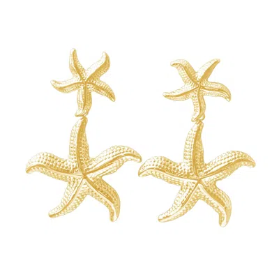 GLASSTYK I/S WOMEN'S STARFISH EAARINGS GOLD