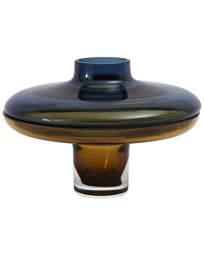 GLOBAL VIEWS GLOBAL VIEWS LOW COBALT OVER AMBER VASE