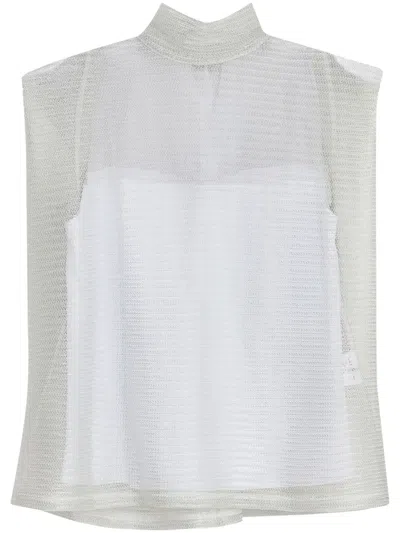 GLORIA COELHO METALLIC MESH TOP