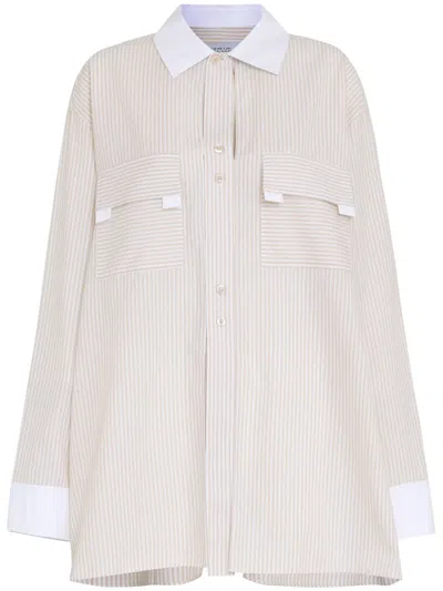 GLORIA COELHO STRIPED COTTON SHIRT