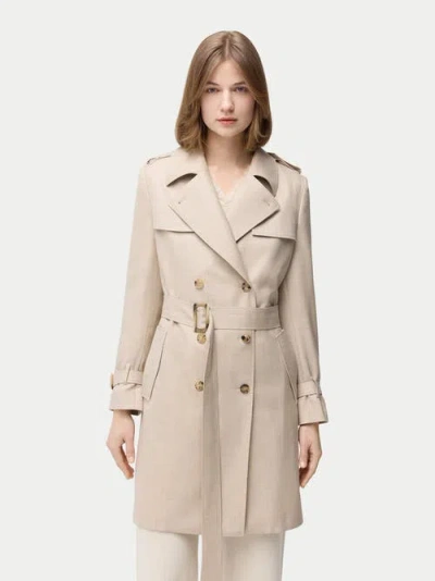 GOBI MONGOLIAN CASHMERE GOBI MONGOLIAN CASHMERE DOUBLE BREASTED CASHMERE TRENCH COAT