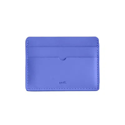 GODI. MEN'S PINK / PURPLE HANDMADE LEATHER CARD CASE - AMETHYST