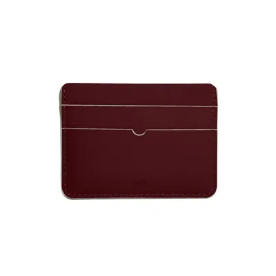 GODI. WOMEN'S RED / WHITE HANDMADE LEATHER CARD CASE - OXBLOOD AND IVORY