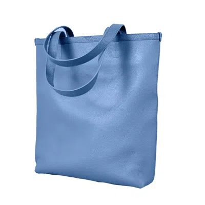 GODI. WOMEN'S THE IVY HANDMADE LEATHER TOTE BAG IN CORNFLOWER BLUE