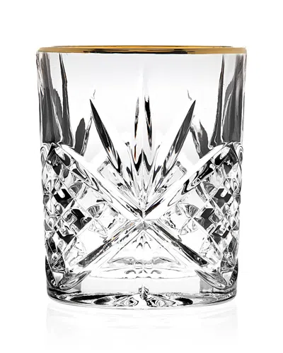 GODINGER GODINGER DUBLIN SET OF FOUR 8OZ GOLD DOUBLE OLD FASHIONED GLASSES