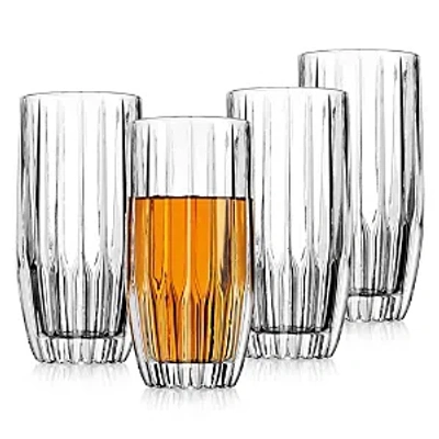 GODINGER PLEAT HIGHBALL GLASSES, SET OF 4