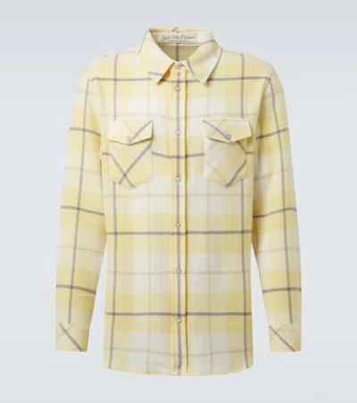 GOD'S TRUE CASHMERE DREAMER PLAID CASHMERE SHIRT WITH MOONSTONE