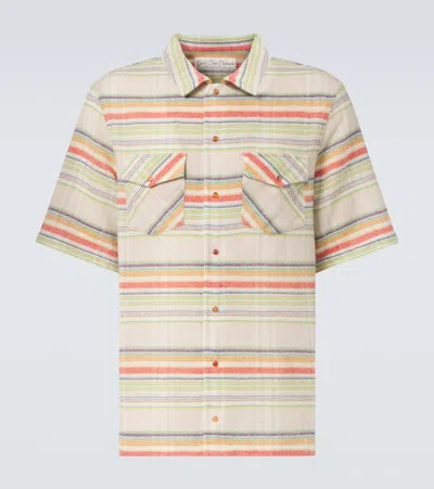 GOD'S TRUE CASHMERE SEASIDE GAUZE STRIPED CASHMERE SHIRT