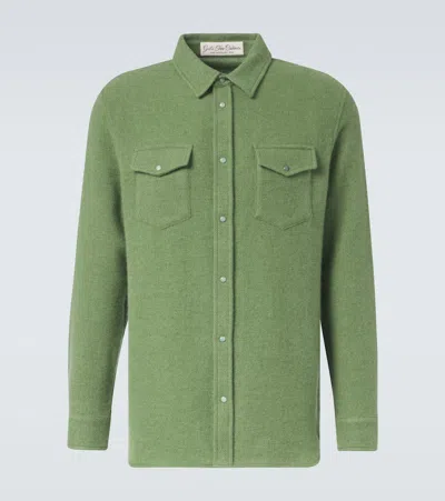 GOD'S TRUE CASHMERE CASHMERE SHIRT WITH EMERALD