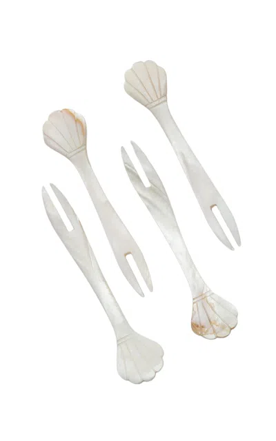 GOHAR WORLD SET-OF-FOUR MOTHER-OF-PEARL SEAFOOD PICKS