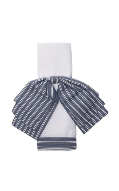GOHAR WORLD SET-OF-TWO COTTON-LINEN NAPKIN BOWS