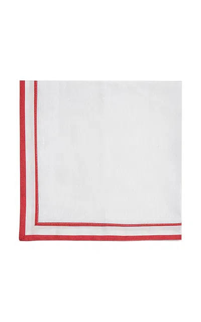 GOHAR WORLD SET-OF-TWO STRIPED COTTON-LINEN DINNER NAPKINS