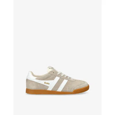 GOLA WOMENS BEIGE ELAN SUEDE LOW-TOP TRAINERS EUR 36 / 3 UK