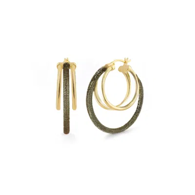 GOLD & HONEY WOMEN'S BLACK / GOLD MULTI HOOP EARRINGS IN BLACKBERRY