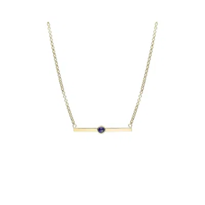 GOLD & HONEY WOMEN'S GOLD / BLUE GOLD & LAPIS BAR NECKLACE