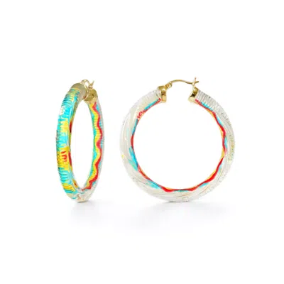 GOLD & HONEY WOMEN'S GOLD MULTI COLOR HOOP EARRINGS
