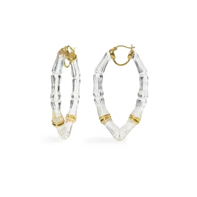GOLD & HONEY WOMEN'S GOLD VIVIENNE BAMBOO HOOP EARRINGS