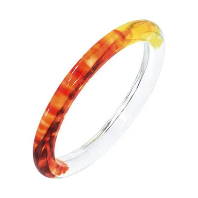 GOLD & HONEY WOMEN'S RED / YELLOW TIE DYE SLIP ON BANGLE IN RED AND YELLOW