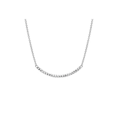 GOLD & HONEY WOMEN'S SILVER DIAMOND CUT CURVED BAR NECKLACE
