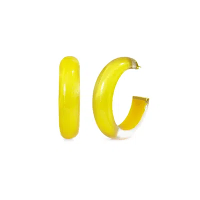 GOLD & HONEY WOMEN'S SMALL YELLOW ILLUSION HOOPS