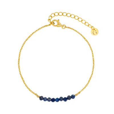GOLD TRIP WOMEN'S GOLD / BLUE BLUE LAPIS BEADS BRACELET IN GOLD