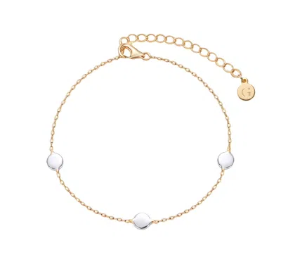 GOLD TRIP WOMEN'S GOLD / SILVER TWO TONE SILVER DISC CHARM BRACELET IN SILVER