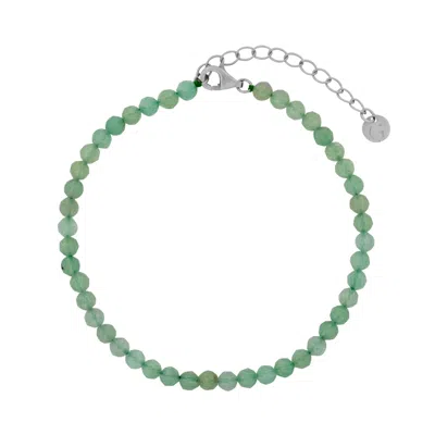 GOLD TRIP WOMEN'S GREEN / SILVER GREEN AVENTURINE BEADED BRACELET IN SILVER