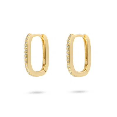 GOLD TRIP WOMEN'S WHITE / SILVER / GOLD EVERYDAY CRYSTAL U HOOP EARRINGS IN GOLD