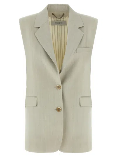 GOLDEN GOOSE WOMEN BEIGE NICOLE VEST, S LUXURY BLAZERS FOR WOMEN DARVEYS