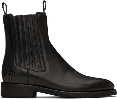 GOLDEN GOOSE BLACK LEATHER CHELSEA BOOTS