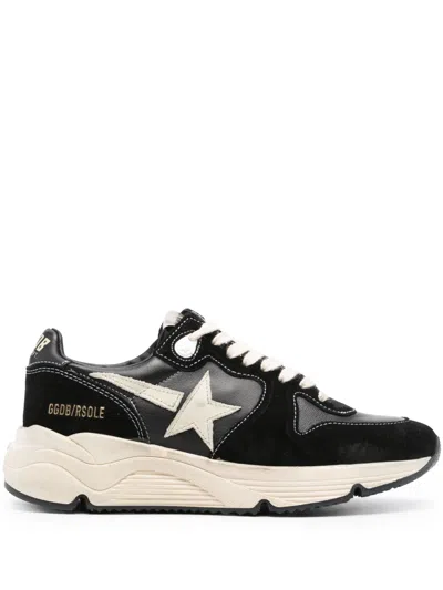 GOLDEN GOOSE WOMEN BLACK RUNNING LEATHER SNEAKERS, 7.5 LUXURY SNEAKERS FOR WOMEN DARVEYS