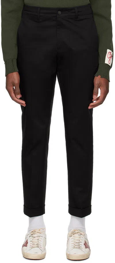 GOLDEN GOOSE BLACK STRAIGHT TROUSERS