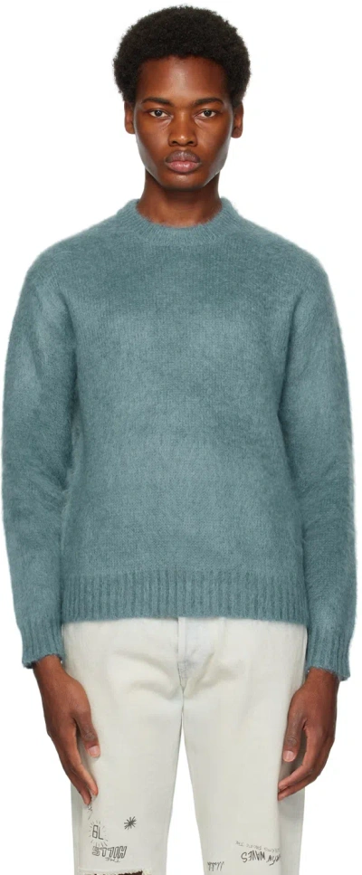 GOLDEN GOOSE BLUE BRUSHED SWEATER