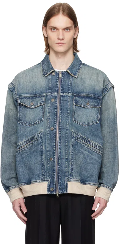 GOLDEN GOOSE BLUE WASHED DENIM JACKET